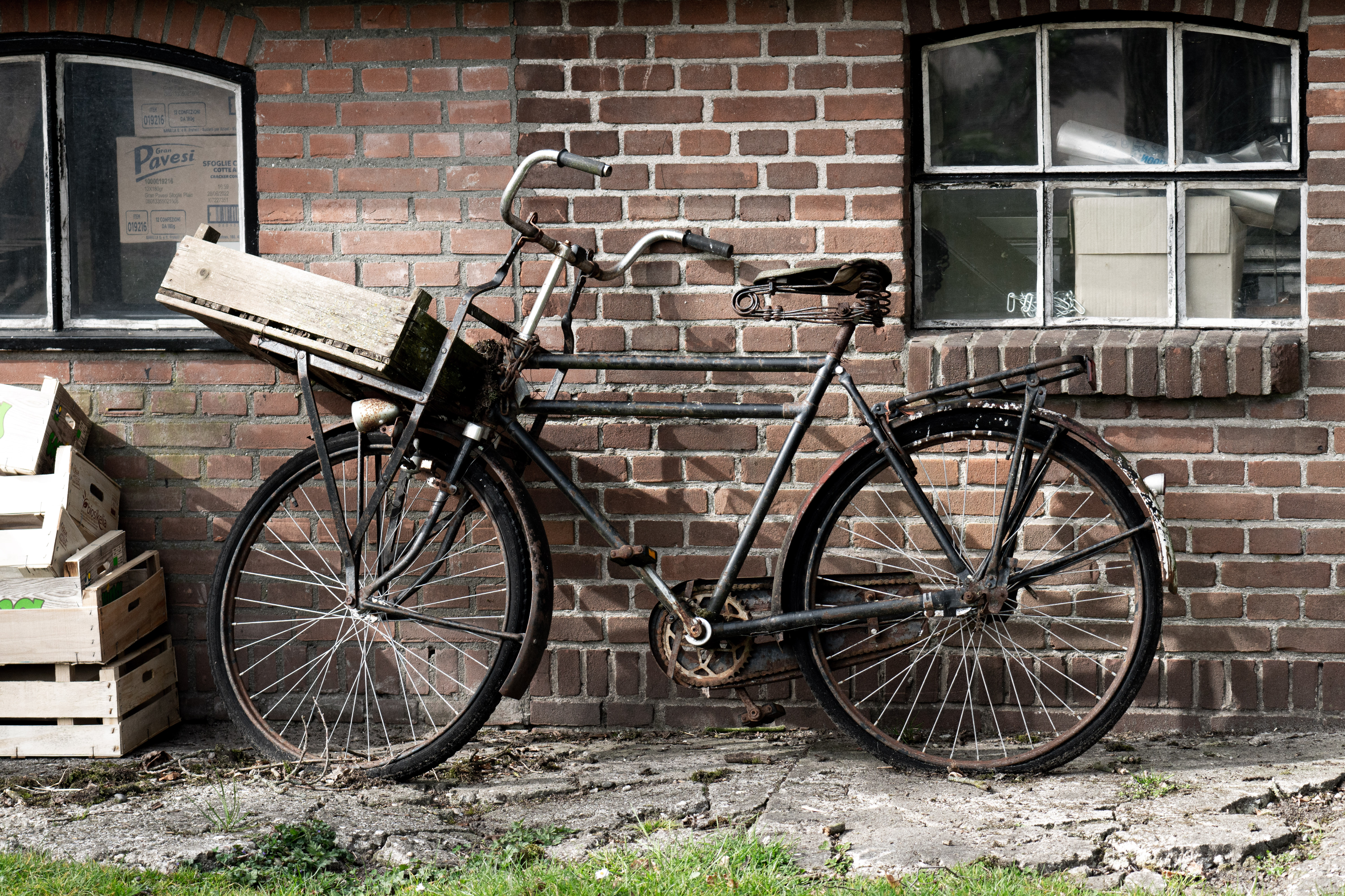 Old bicycle at farm